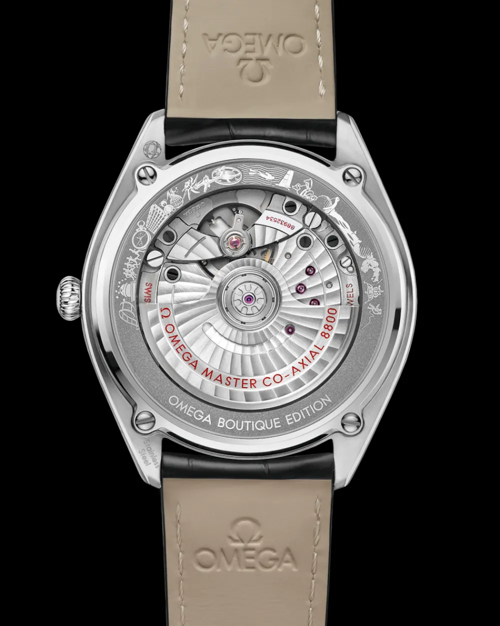 39.5 mm, steel on leather strap^OMEGA Discount