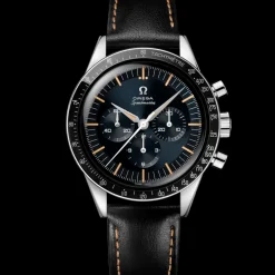 39.7 mm, steel on leather strap^OMEGA New