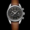 40.5 mm, steel on leather strap^OMEGA Outlet