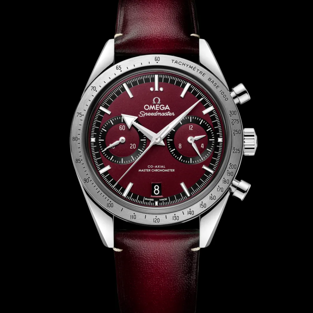 40.5 mm, steel on leather strap^OMEGA Online