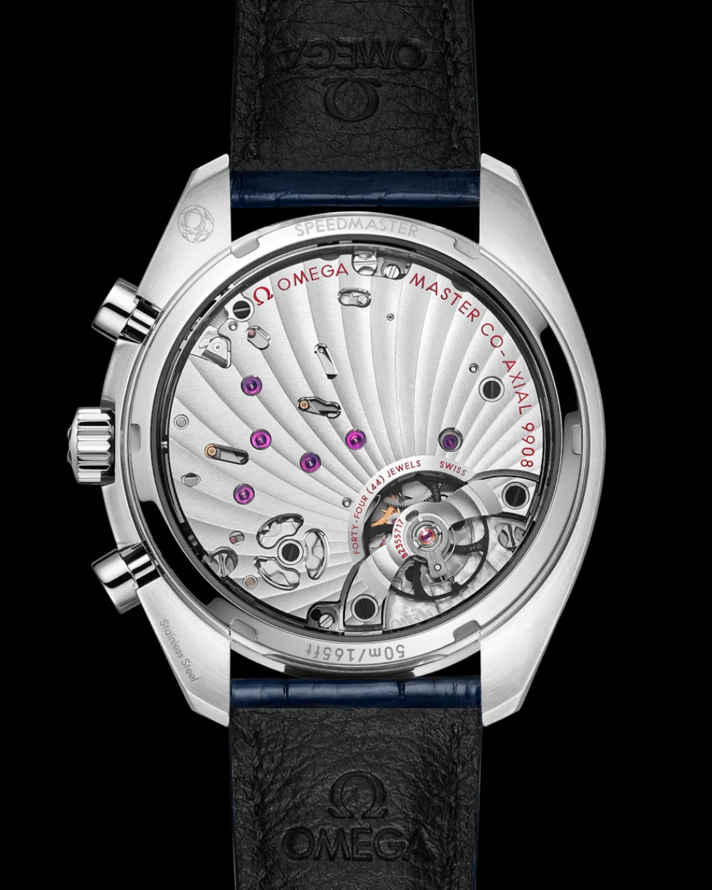 43 mm, steel on leather strap^OMEGA Hot