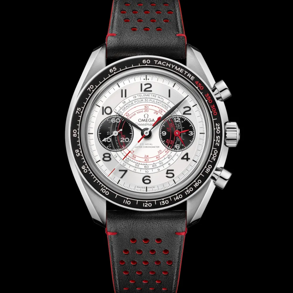 43 mm, steel on leather strap^OMEGA Fashion
