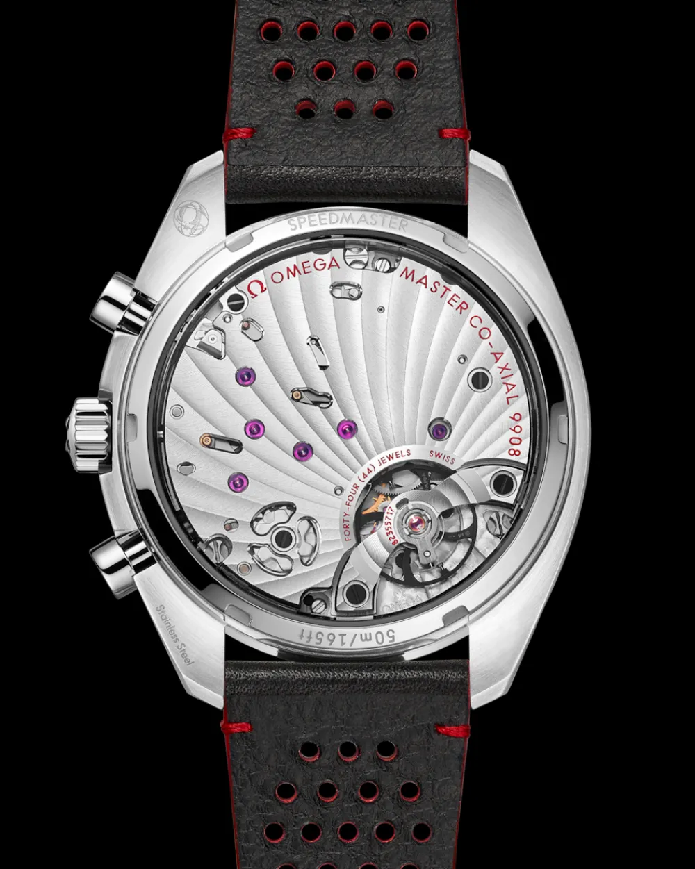 43 mm, steel on leather strap^OMEGA Fashion