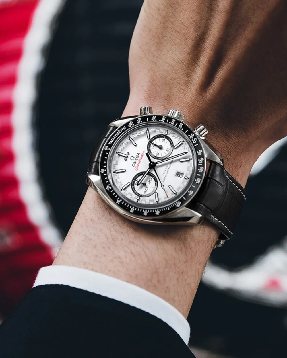 44.25 mm, steel on leather strap^OMEGA Discount