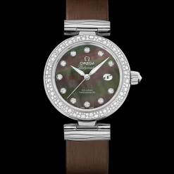 34 mm, steel on leather strap^OMEGA Online