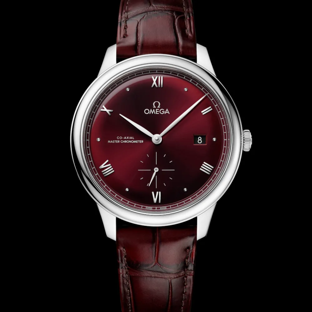 41 mm, steel on leather strap^OMEGA Fashion
