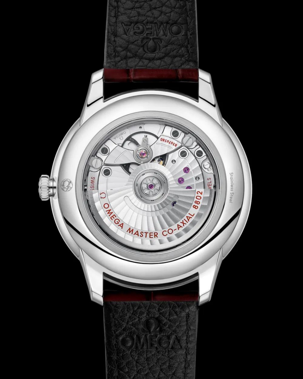 41 mm, steel on leather strap^OMEGA Fashion