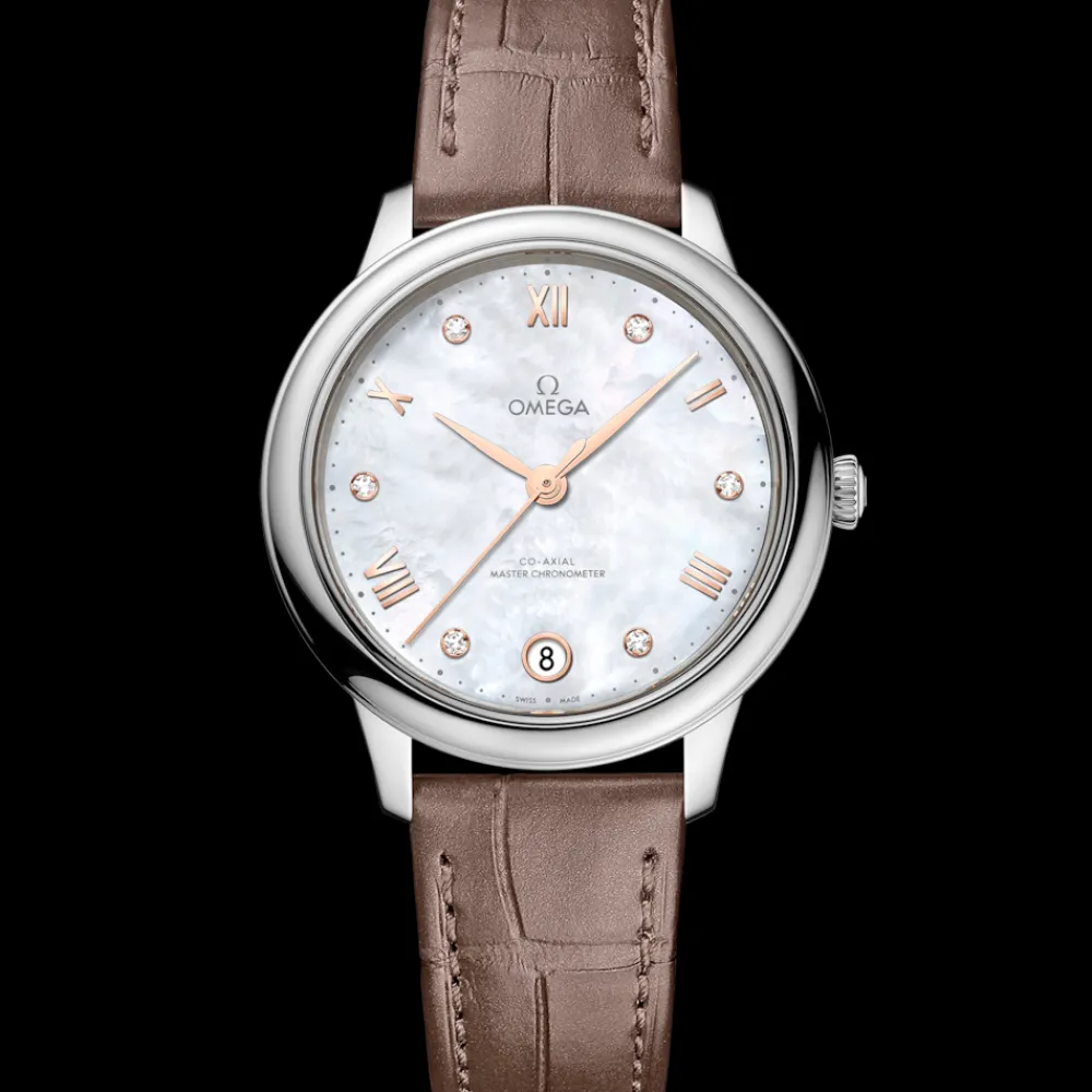 34 mm, steel on leather strap^OMEGA Hot