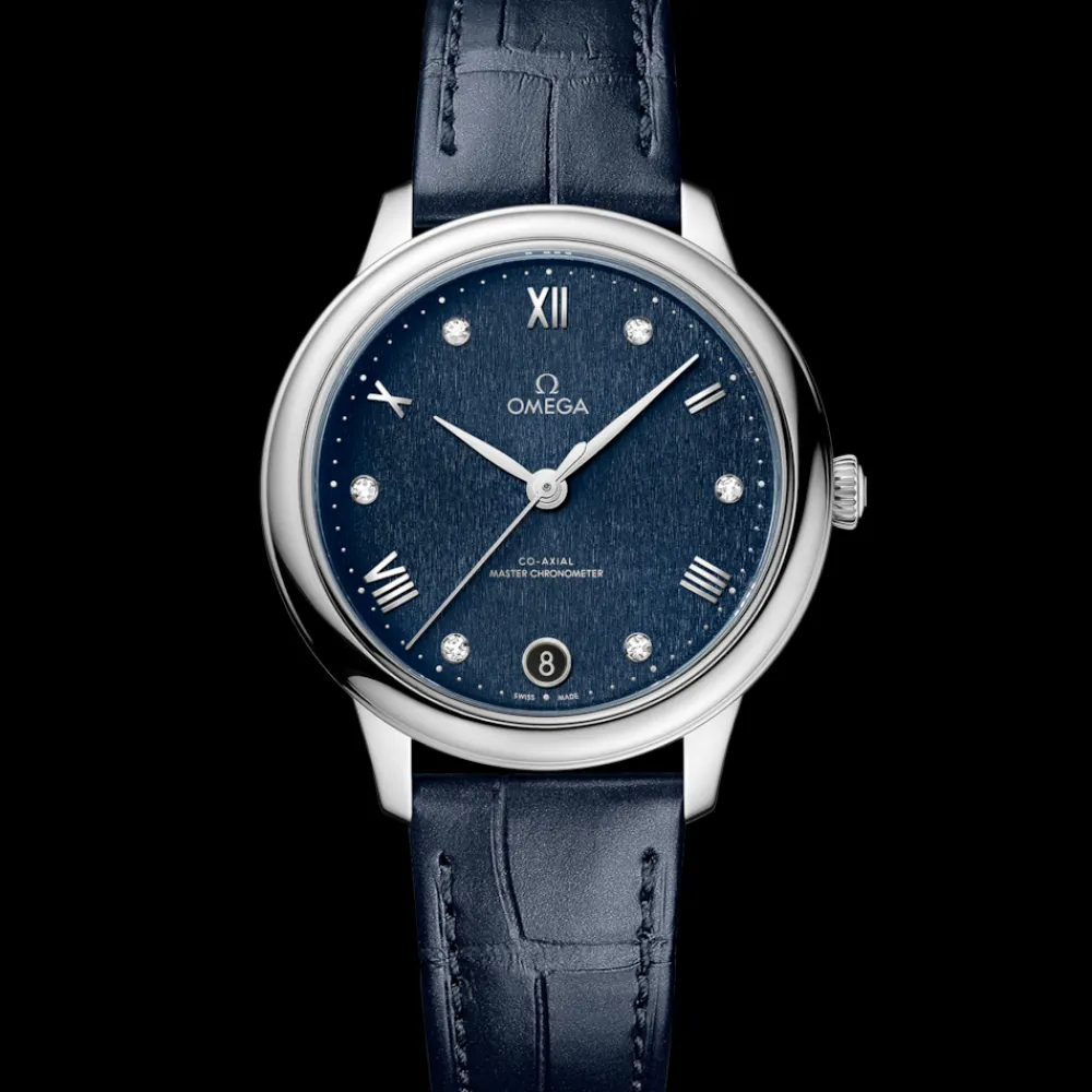 34 mm, steel on leather strap^OMEGA Discount