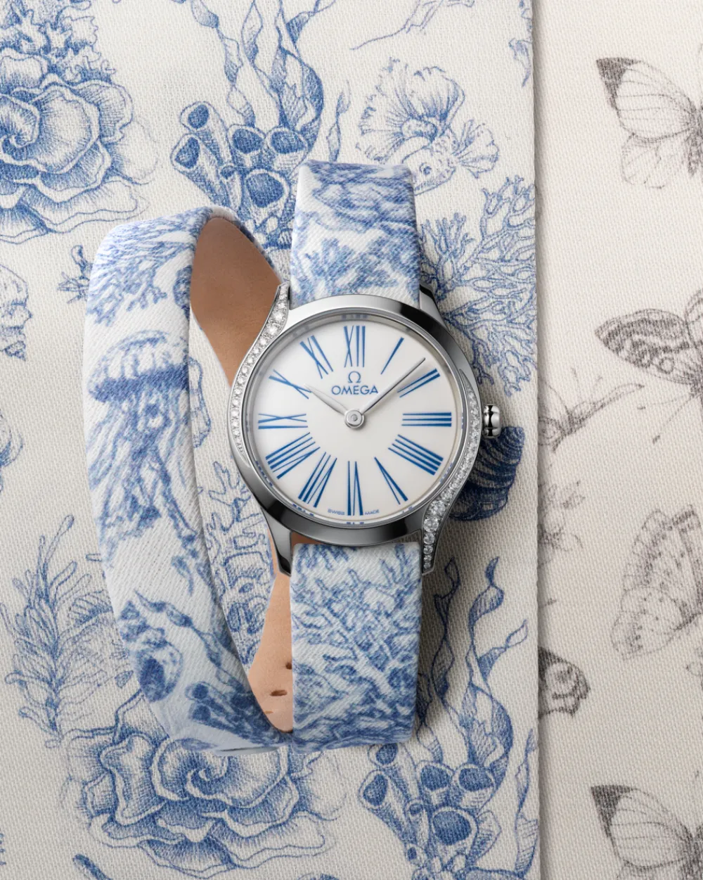 26 mm, steel on toile de jouy^OMEGA Hot