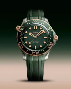 42 mm, titanium ‑ Bronze gold on rubber strap^OMEGA New