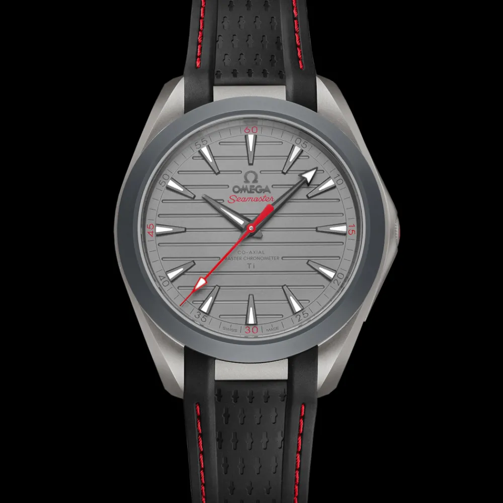 41 mm, titanium on rubber strap^OMEGA New