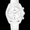 44.25 mm, white ceramic on leather strap^OMEGA New