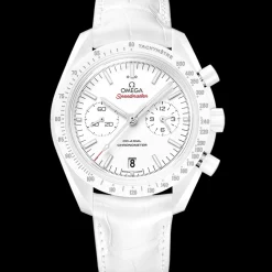 44.25 mm, white ceramic on leather strap^OMEGA New
