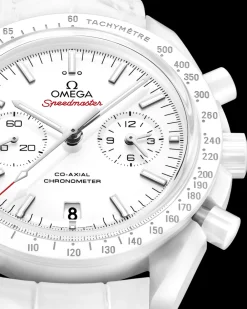 44.25 mm, white ceramic on leather strap^OMEGA New