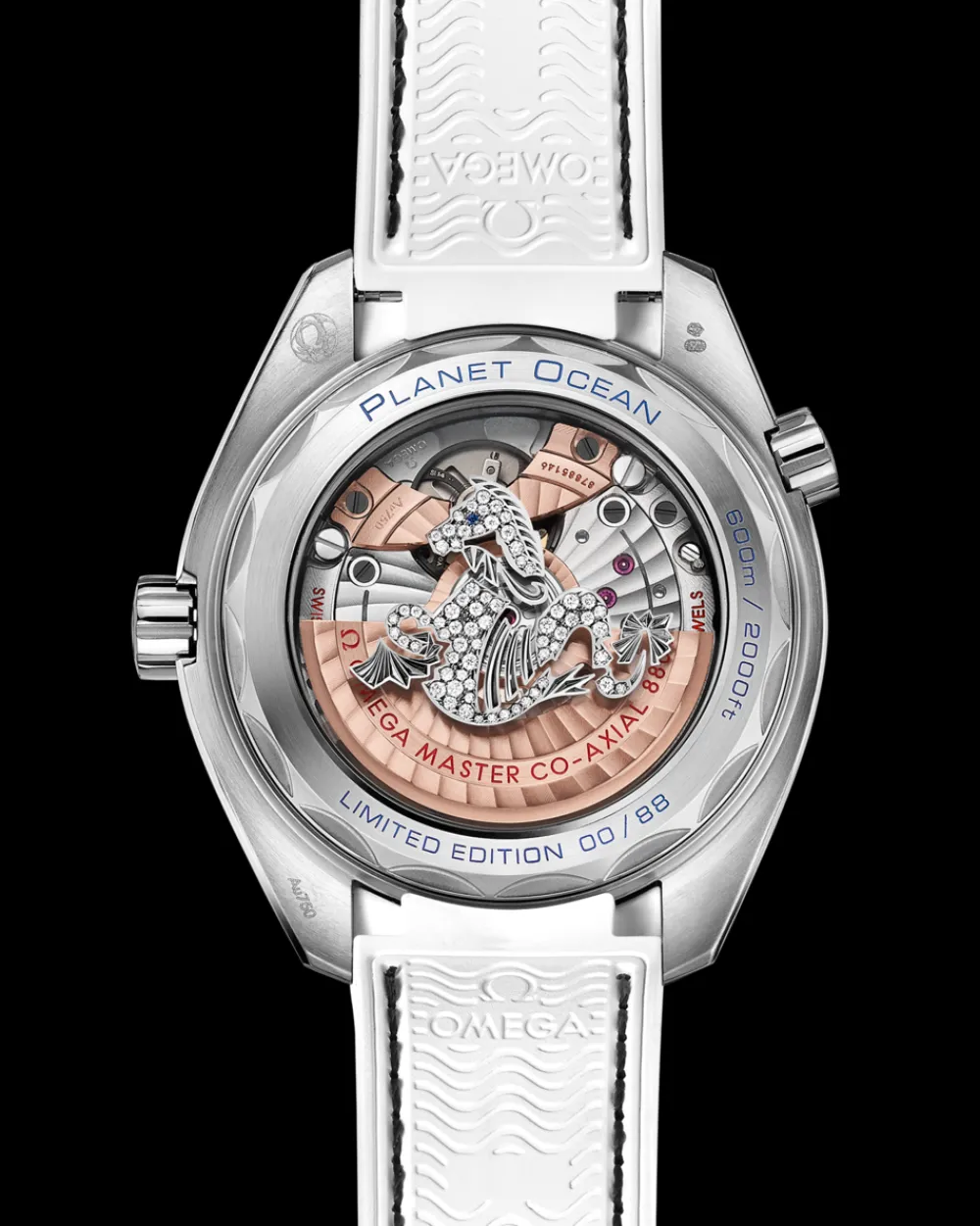 39.5 mm, white gold on leather strap with rubber lining^OMEGA Best