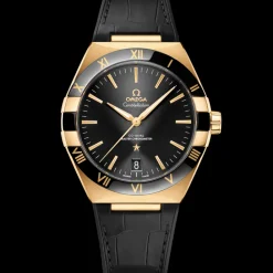 41 mm, yellow gold on leather strap^OMEGA Discount