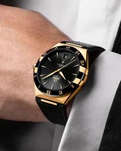 41 mm, yellow gold on leather strap^OMEGA Discount