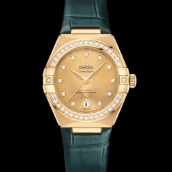 29 mm, yellow gold on leather strap^OMEGA Hot