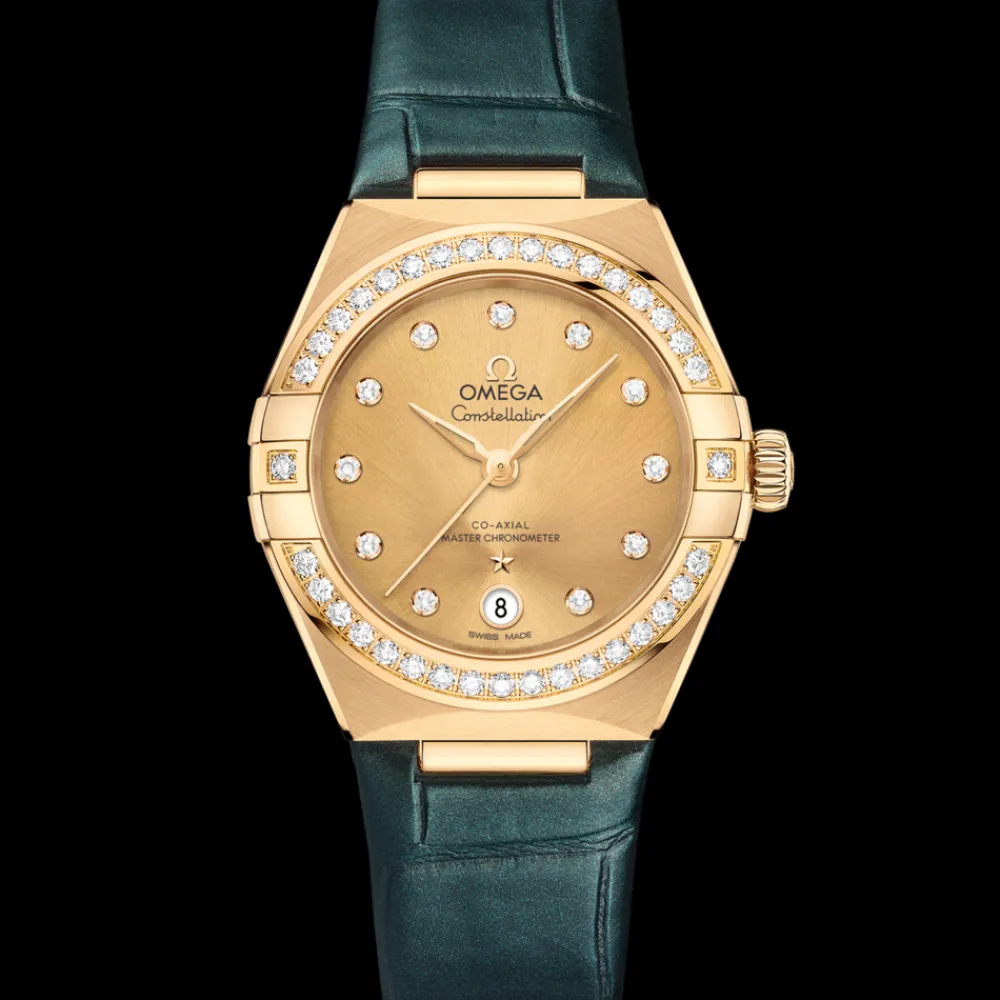 29 mm, yellow gold on leather strap^OMEGA Hot