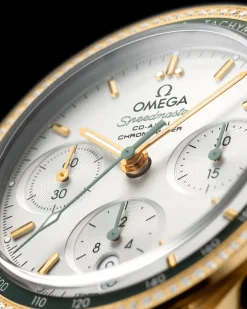 38 mm, yellow gold on leather strap^OMEGA Clearance
