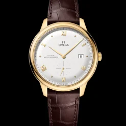 41 mm, yellow gold on leather strap^OMEGA Online
