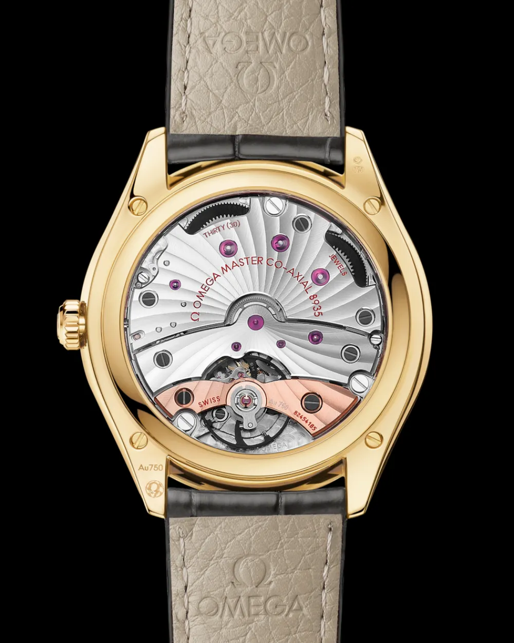 40 mm, yellow gold on leather strap^OMEGA Outlet