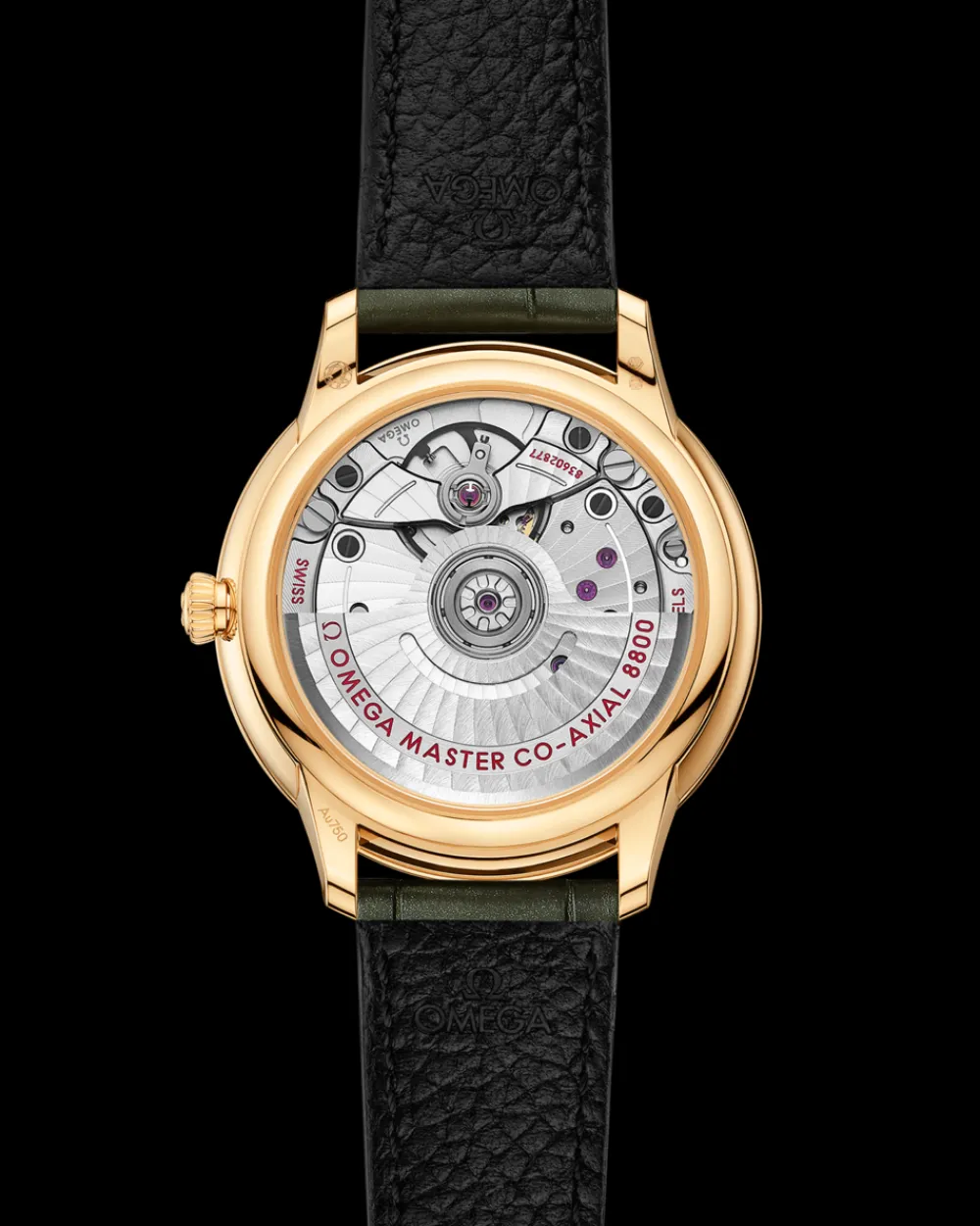 34 mm, yellow gold on leather strap^OMEGA Hot