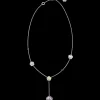 Necklace, 18k white gold, angelite, chalcedony, jade, opale^OMEGA Online