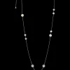 Necklace, 18k white gold, angelite, chalcedony, jade, opale^OMEGA Fashion
