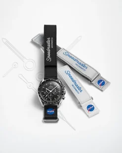2‑piece grey Speedmaster Moonwatch VELCRO® strap^OMEGA Hot