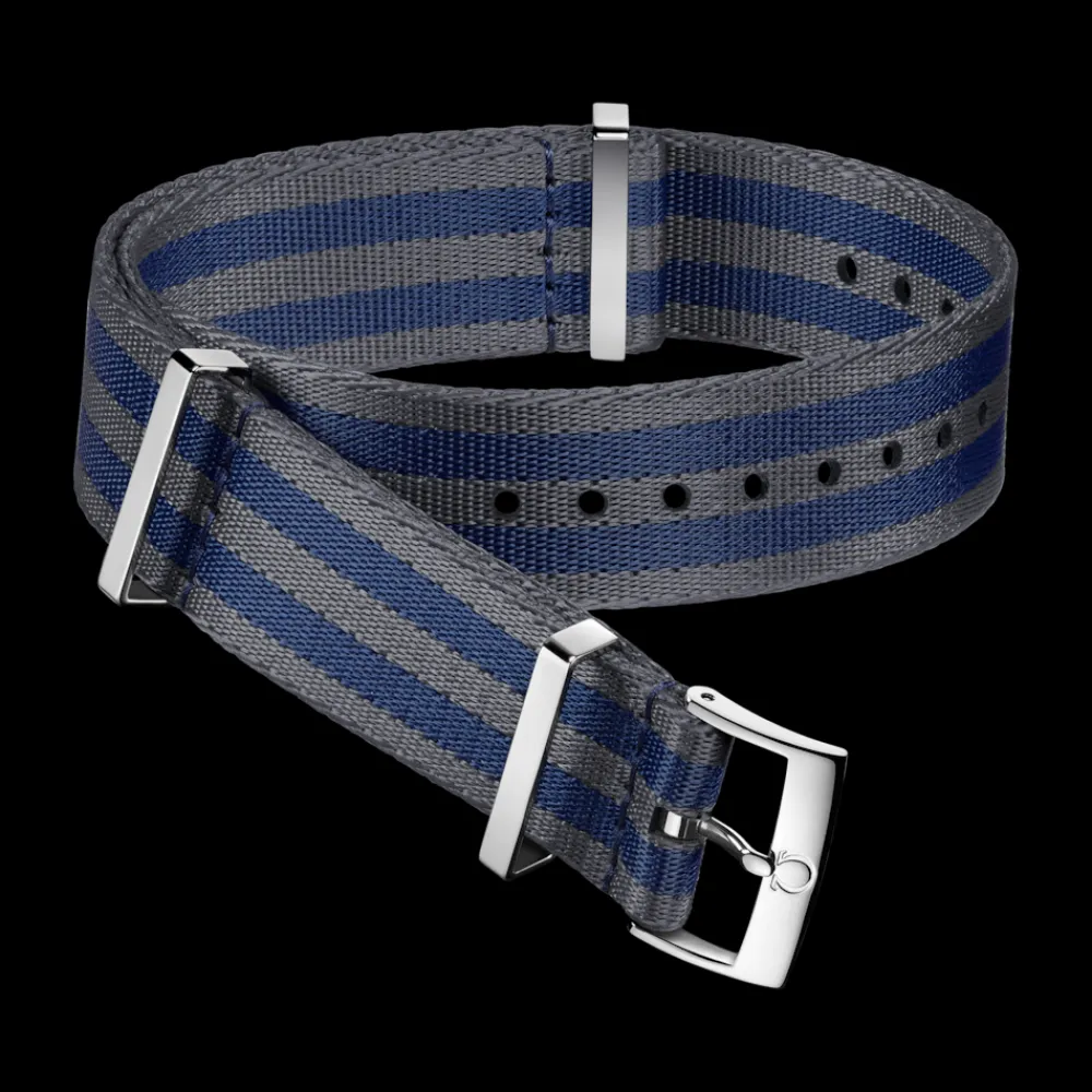 Polyamide, 5 stripe grey and blue^OMEGA New
