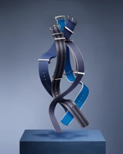 Polyamide, 5 stripe grey and blue^OMEGA New