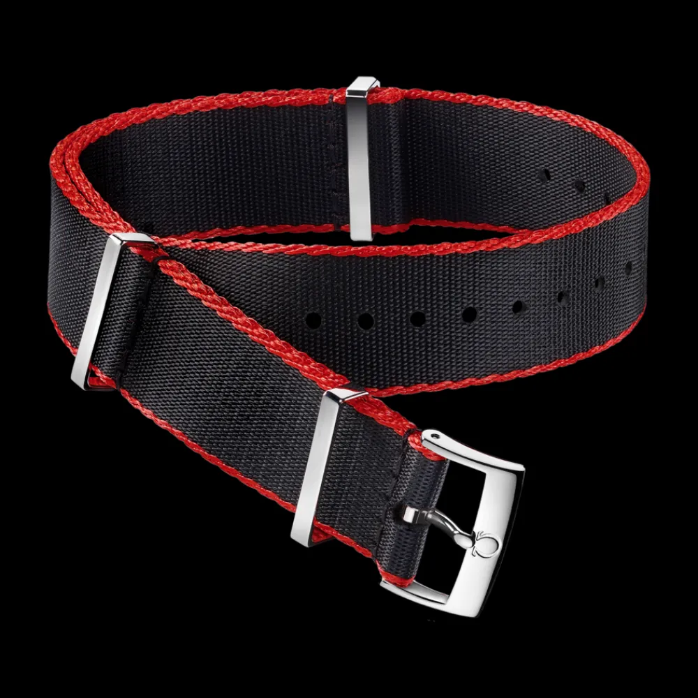 Polyamide, black red bordered^OMEGA Discount