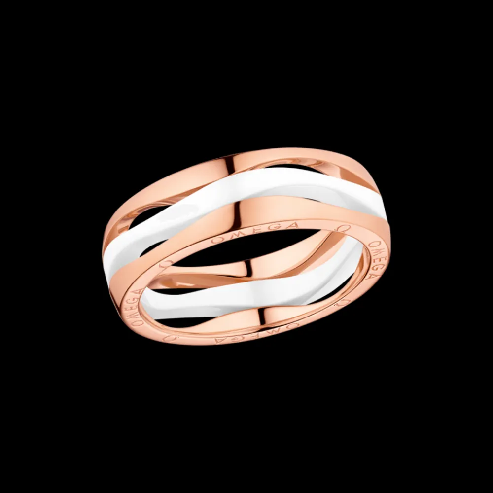Ring, 18k red gold, ceramic^OMEGA Fashion