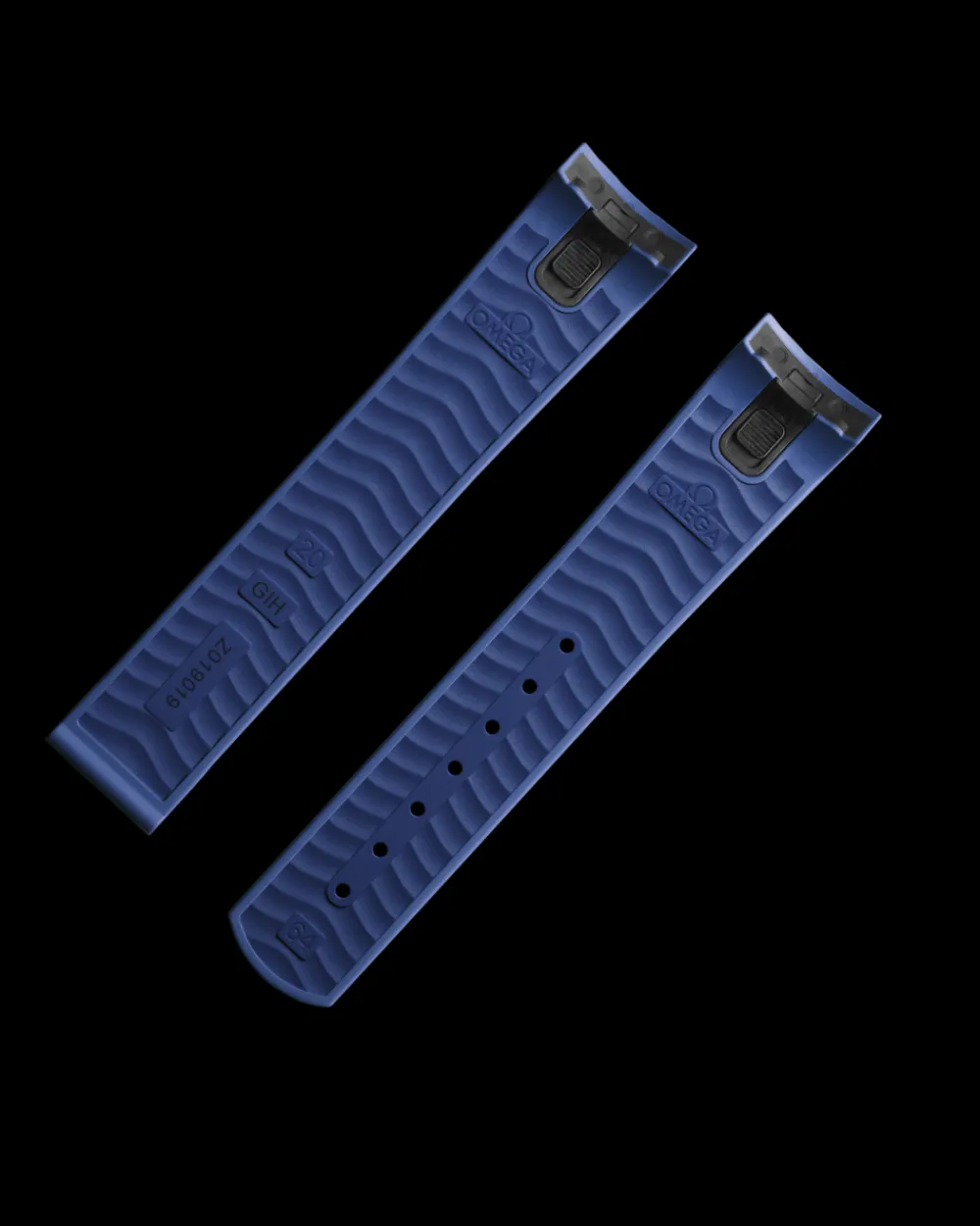 Seamaster Diver 300M blue rubber strap with foldover clasp^OMEGA Hot