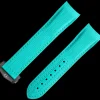 Seamaster Planet Ocean 600M turquoise rubber strap with foldover clasp^OMEGA Clearance