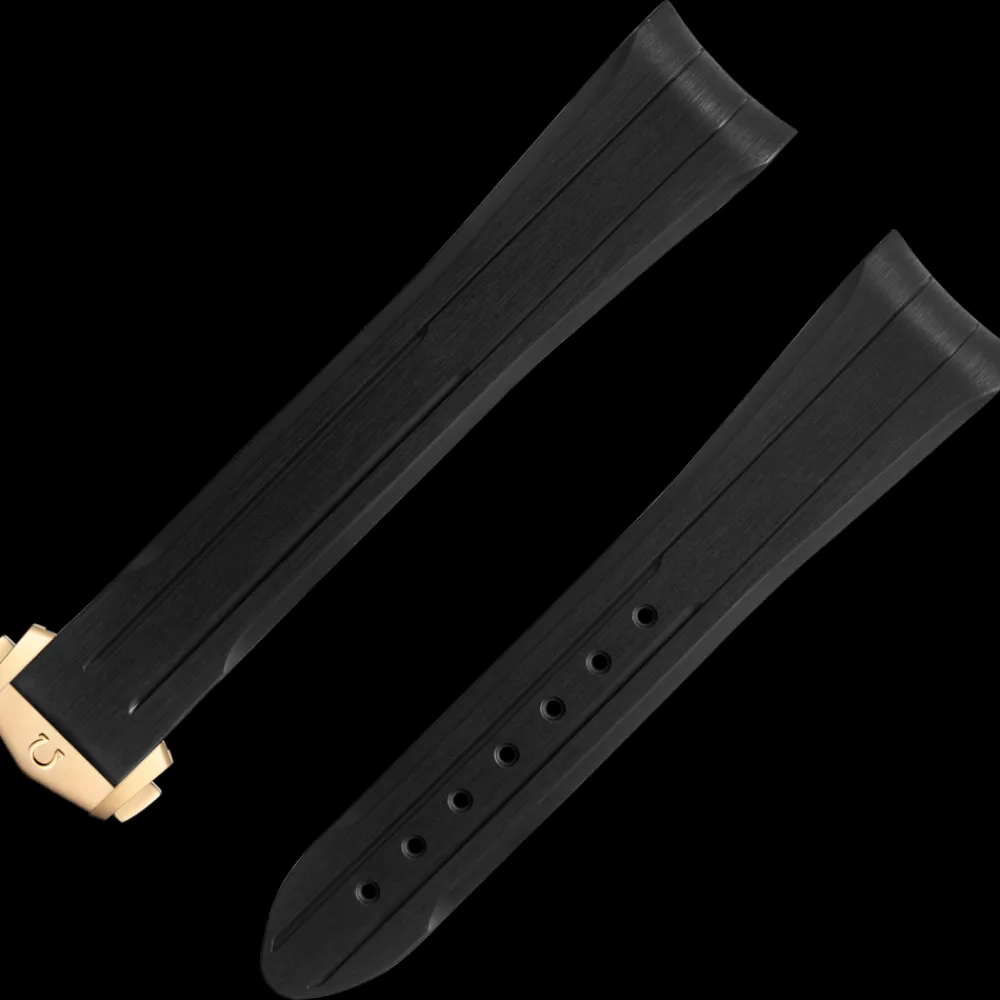 Speedmaster Moonwatch black rubber strap with foldover clasp^OMEGA Hot