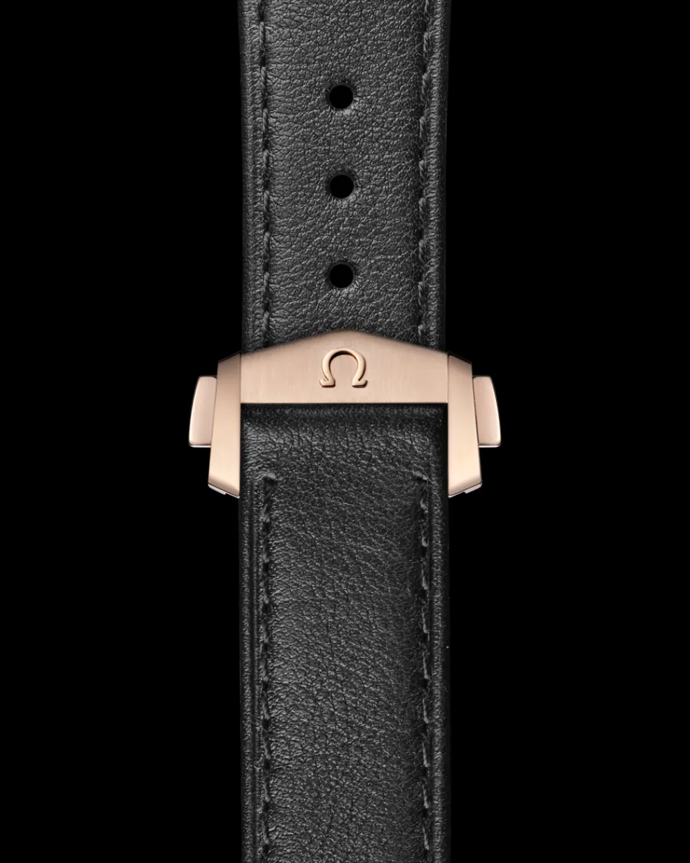 Speedmaster Moonwatch black leather strap with foldover clasp^OMEGA Hot