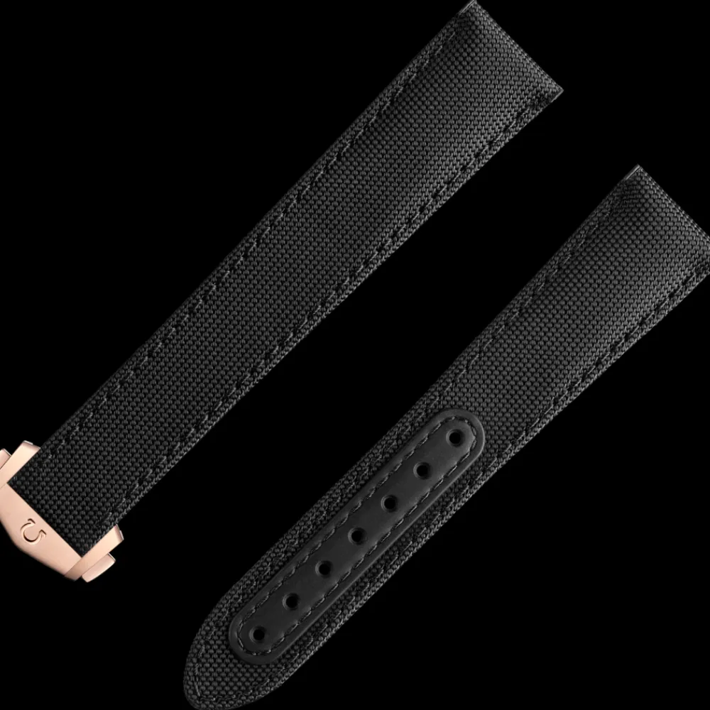 Speedmaster Moonwatch black fabric strap with foldover clasp^OMEGA Best