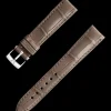 Taupe brown alligator leather strap with pin buckle^OMEGA Online
